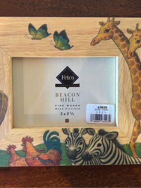 Fetco Beacon Hill Safari Animals Fine wood Frame holds 5”x3.5” photo
